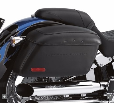 Locking Leather Covered Rigid Saddlebags for Softail Models